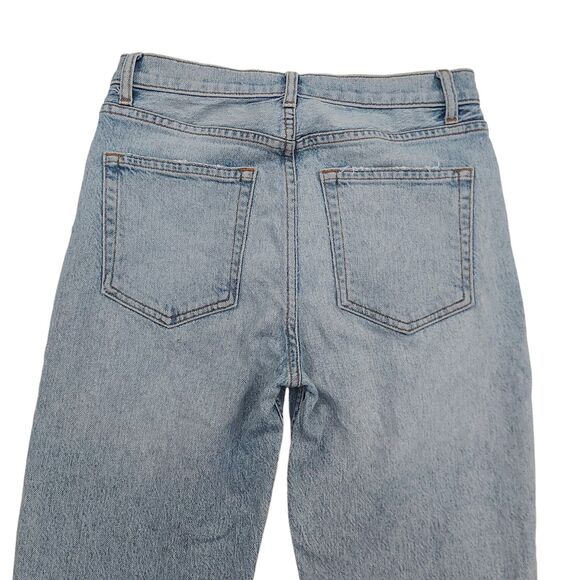 Reformation Liza High Rise Straight Jean Womens 26 Blue Crete Destroyed Wash - Picture 7 of 12